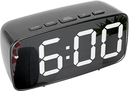 HELEVIA Digitaler Wecker, Große Verspiegelte LED-Anzeige, Uhr, Akku, USB-Aufladung, Elektronische Uhr mit Doppeltem Verwendungszweck Schlafzimmer, Schlafsaal