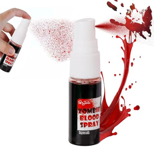 Fake Blood Spray Professional Washable, Halloween Fake Blood Washable Realistic Special Effects Zombie Vampire Costume Makeup & Dress Up,Fake Blood Makeup Kit SFX Makeup Cosplay (Fake Blood Spray)