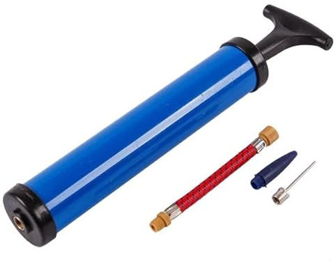 Bike Air Pump Mini T Handle Football Bicycle Tire Portable Ball Pumps Analogic Bikes Tyre Hand Inflator Kit with Needle Nozzle and Extension Hose for Inflatable Sports Balls 24cm Assorted (1 Pack)