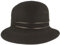 Breiter Damen Filzhut Glocke 100% Wolle Hut in Glockenform Wollfilzhut Schwarz M