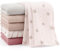 Bearmoss Moltontücher Baby 100% Baumwolle Weiche Spucktücher Baby,Atmungsaktiv und Extrem Saugfähig Musselin Tuch für Saugstark Mulltücher 6er 60x60 cm (Rosa-Druck)