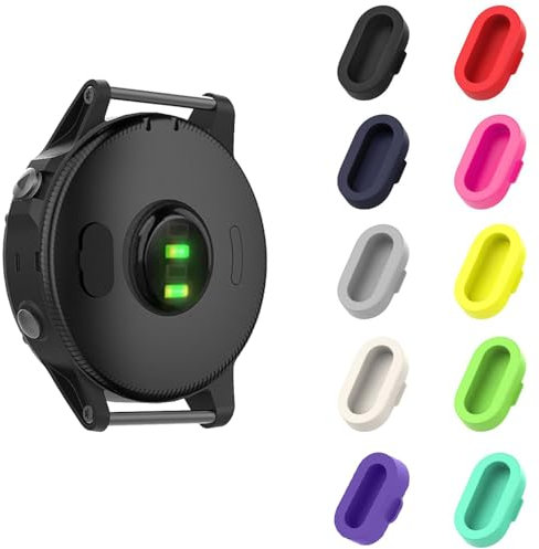 Silicone Tappo Anti Polvere per Garmin Fenix 8/8s/8x/7/7x/7s/6/6s/6x/5/5s/5x Plus, Venu 3/3s/2/2 Plus/Sq 2, Vivoactive 5/4/4s/3, Instinct 3/2/2s/2x, Epix 2 Pro Ricarica Porta Prottetiva Caps (10)