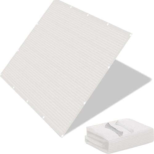 Recinzione Copertura 160 x 240 cm Ombreggiante Privacy, Leggera e Durevole, Telo Balcone Ringhiera Paravento per Balconi con Funi e Fascette, per Ringhiere/Esterno, Bianco