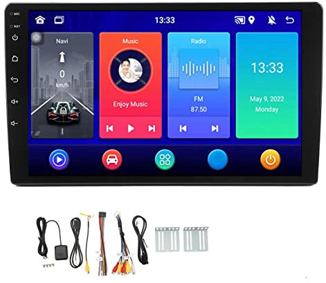 Brilluxa Car Radio, 9in Stereo GPS -Navigation Multimedia Player, 4G 32 GB ROM Head Unit, DC12V Lenkradsteuerung WiFi -Empfänger (No Camera)