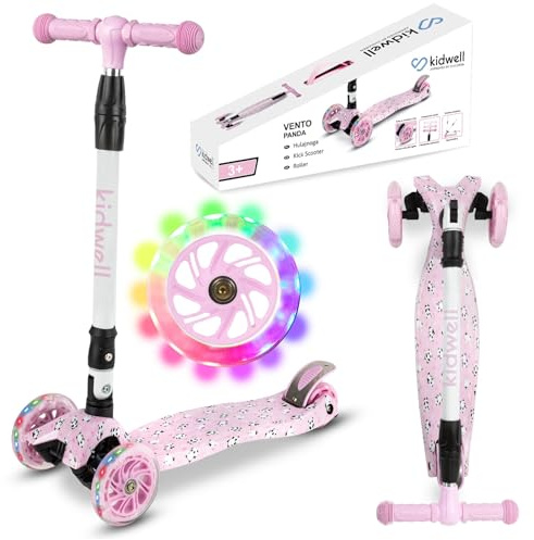 COIL Kinderroller Dreirad Scooter – Roller Kinder 6 Jahre Höhenverstellbarer Tretroller mit LED-Rädern – Für Kinder von 3-8 Jahren – Roller mit Aluminiumlenker, breiter Trittfläche