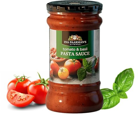 ​Ina Paarman | Tomato & Basil Pasta Sauce | 400g | Award Winning | Traditional Italian | Ideal for Pasta, Pizza Base, Meat Balls, Melanzane | Delicious Herb Flavour | Cooking | Tomato and Basil Sauce