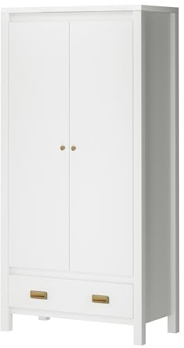 LS MH Haven Wardrobe 2D1DRW White 3BX, 55x90x180cm (DxWxH)