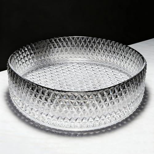 ZYCDP Glas Waschbecken Bad Rund Aufsatzwaschtisch Ohne Hahnloch 400 X 400 X 120 mm Kristallschwarz