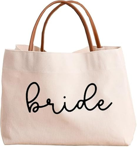 YUEXNKO Bride Tragetasche, Braut Einkaufstasche, Bride Tasche, Braut Tote Bag, Bride To Be Kosmetiktasche, für Hochzeiten, Partys, Jga Hochzeit Brautparty Verlobung Flitterwochen