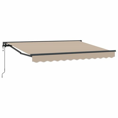 vidaXL Elektrische ausziehbare Markise Beige 2,5 x 2 m, Garten und Terrasse, rechteckige, Moderne, ausziehbare Markise, Perfekter Sonnenschutz, platzsparend, Polyesterstoff