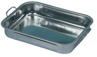 Karl Krüger 15025 - Fuente rectangular de acero inoxidable, Plateado, 25 x 18 x 6 cm