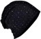 Miobo Jersey Slouch Beanie Long Mütze mit edler Strass Nieten Applikation Unisex Unifarbe Herren Damen Trend,Schwarz