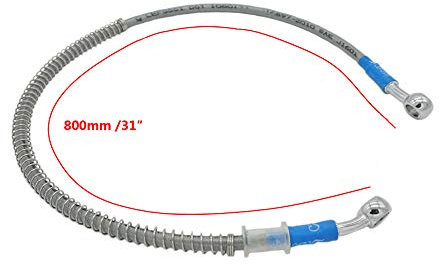 800mm 80cm S SYUU Universal Motorrad Bremsschlauch Geflochtener Hydraulikstahl Stärken Bremskupplungsöl Schlauchleitung Fahren kompatibel mit Pit Dirt Bike Enduro Motocross Street Bikes Sport Bikes