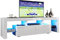 ELEGANT 1600mm Modern High Gloss TV Cabinet for up to 65 TV with Ambient Light for Living Room Furniture White TV Stand Unit with RGB LED Lights