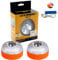 MAGIC SELECT 2x Lumière d'urgence V16 Approuvé pour Signalisation Routière de Voitures et Motos. Flash Jaune et Blanc avec Base Magnétique et Batterie Rechargeable. Sans GPS.
