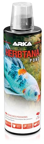 Fischpflege Teich 473 ml - Herbtana Gesundheitsbooster für Koi | kräuterbasierter Booster, unterstützt Immunsystem, Vitalität, Fischgesundheit, biologisch, natürlich, Koi & Teichfische