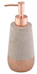 axentia Soap Dispenser, Chrome, Grey, Rose Gold, Ø ca. 7,3 cm, Höhe ca. 19,5 cm