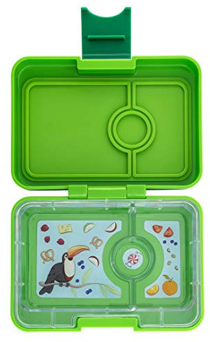 yumbox Mini XS Snackbox - 3 Fächer | Kleine Kinder Vesperdose Bento Box | Brotdose für Kita Kindergarten (Congo Green)