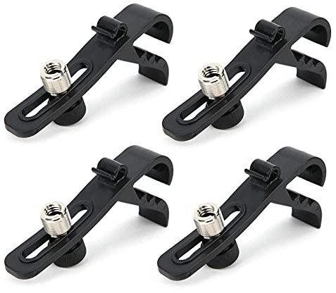Juego de 4 pinzas para micrófono de batería, pinzas de sujeción para micrófono, soporte de montaje, suministros para instrumentos musicales a prueba de golpes para abrazaderas de micrófono, soporte co