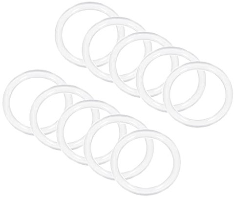QUARKZMAN 22mm ID Silicone Joints O Rondelle Joint x 10 Pcs Rondelle Rond Plat Rondelle Joint Joint Anneau pour Verre Porte Poignée, Transparent