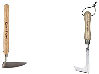 Kent & Stowe Schneidehacke – Gartenhacke aus Edelstahl & Fugenkratzer – Unkrautkratzer aus Edelstahl zum Entfernen von Moos und Unkraut, Fugenmesser mit Stiel aus Eschenholz, Länge: 28,5 cm