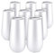 Folceretsc 8Packs Stemless Champagne Wine, 6 OZ Double-Insulated Wine with Lids Cocktail Cups White