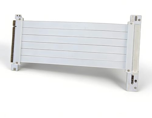 Sxhlseller PCIe 3.0 X16 Riser-Kabel, Flexibler Hochgeschwindigkeits-90-Grad-Extender, Weißer GPU-Verlängerungsadapter für Grafikkarten