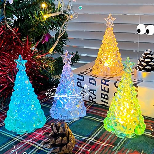 Weihnachtsdeko LED Kerzen 4 Stück Elektrische Teelichter, Flammenlos Candle Weihnachtsbaum Beleuchtung Für Innen, Fenster, Tiste Deko (Bunt)