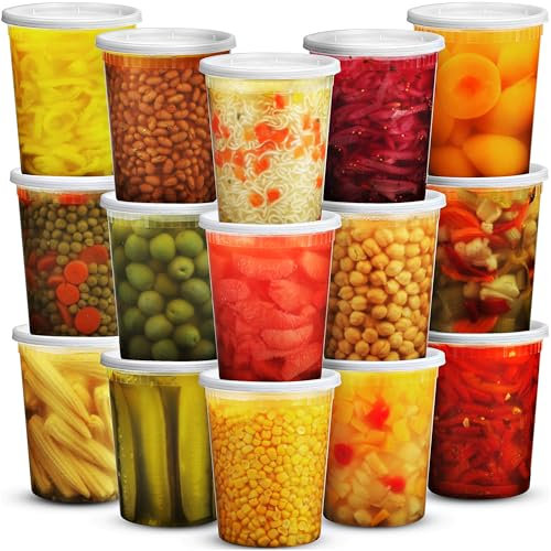 JoyServe Récipients pour aliments de charcuterie de 32 oz avec couvercles – (36 ensembles) Contenants hermétiques pour la préparation de repas à emporter avec 36 couvercles, sans BPA