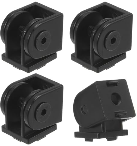 sourcing map Druckguss-Aluminium Gelenk 180°Öffnung 6mm Schwarz 4 Stück | verstellbarer flexibler Gelenkverbinder für Aluminiumprofil der Serie 2020
