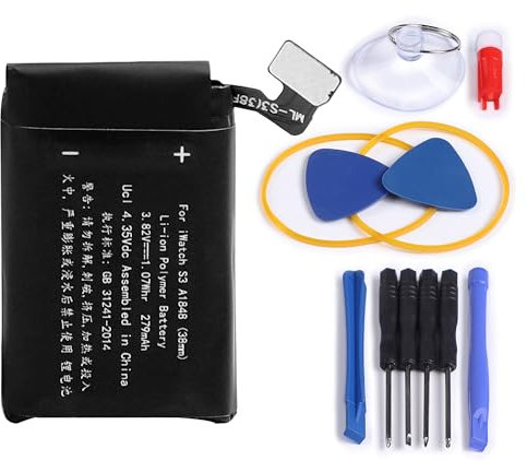 NEWASHAN Batteria A1848 compatibile con Apple iWatch Watch 3a generazione Serie 3 S3 38mm GPS + LTE Cellulare A1858 A1889 A1890 Ricaricabile Li-ION Lipo Accu Batterie 3,82V 279mAh (S3-38mm-A1848)