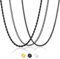 Esmoly 3 Halskette Herren Kette Herren Silber Gold Schwarz 316L Edelstahlkette 2/3/4/5/6mm Panzerkette Cuban Chain Kordelkette Weihnachten Geschenke für Männer Junge 45/50/55/60cm (Schwarz, 50cm/3mm)
