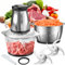 Caossuixin Food Processor with 2 Bowls(2L+2L), 2 Bi-Level Blades Food Chopper Electric, Meat Chopper, Mini Food Processors with Non-Slip Rubber Pads for Vegetables, Meat