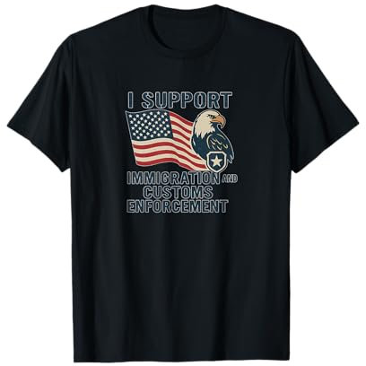 Support Immigration Customs USA Adler Flagge T-Shirt
