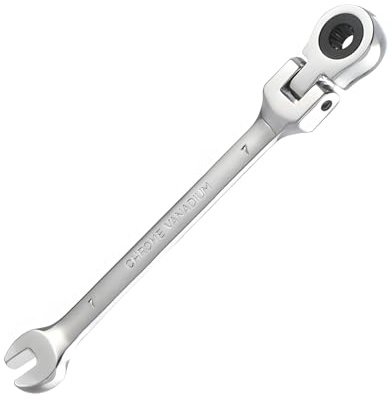 Foyscr Combination Ratchet Spanner, CRV Forged 7mm Wrench