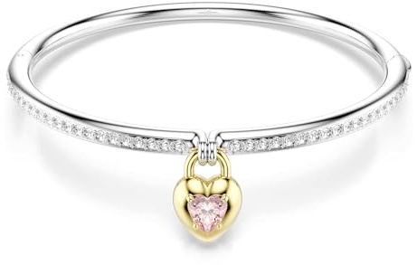 Swarovski Idyllia Kollektion Armreif, Mixed Cuts, Herz, Rosa, Mischmetall-Finish