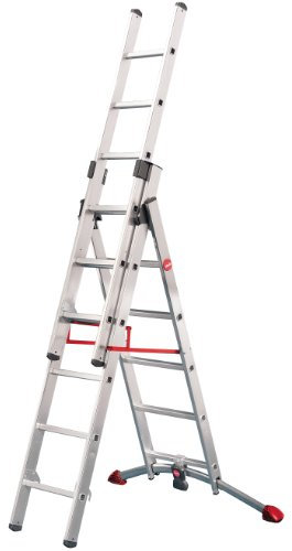 Hailo 9306-501 ProfiStep 150 kg Capacity Combination Ladder (2 x 6-Rung Sections plus 1 x 5-Rung Section)