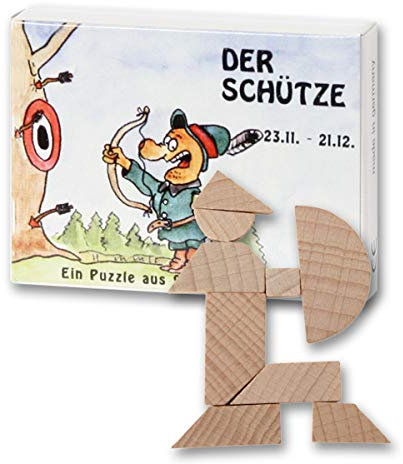 Bartl 102662 Mini-Sternzeichen-Puzzle Schütze - Holzpuzzle aus 9 Teilen