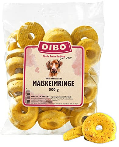 Maiskeimringe, 500g-Beutel, Backwaren als gesunde, natürliche Ernährung für Hunde von DIBO, Hundefutter, Barf, B.A.R.F., Leckerli, Hundekekse