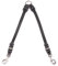 CopcoPet Fettleder-Doppelleine 50 cm x 15mm Schwarz – Koppel & Zwillingsleine für 2 Hunde – Robuste Verbindung mit 2 verchromten Karabinern – Geflochten & langlebig – Für große Hunde