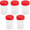 5x 60ml En Plastique Graduee Specimen Tasse Recipient Sterile Avec Couvercle