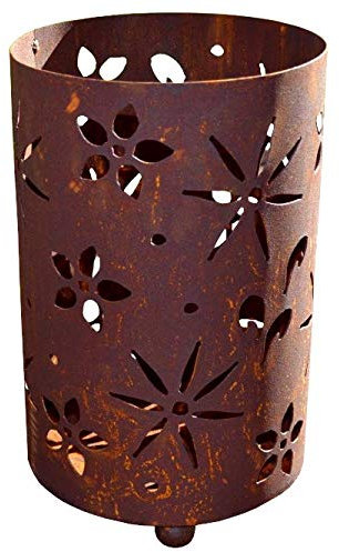 Windlicht Blumen inkl. Kerze Blüte Blüten Rost Edelrost Metall Rostwindlicht Deko Dekoration Deko-Idee Dekowindlicht Rostdeko Gartendeko Geschenk-Idee Geschenk