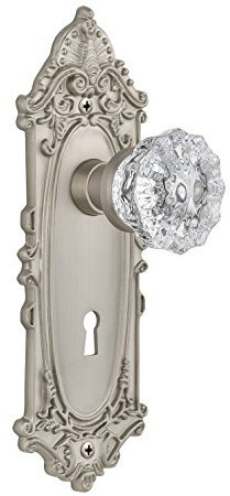 Nostalgic Warehouse Victorian Plate with Keyhole & Interior Crystal Door Knob