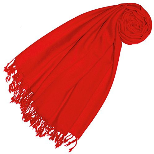 Lorenzo Cana Damen Pashmina Rot Schal Schaltuch 50% Kaschmir 50% Wolle Stola Tuch Umschlagtuch Uni Schal Tuch einfarbig 78381