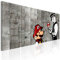 decomonkey Bilder Banksy Mario 200x80 cm XXL 5 Teilig Leinwandbilder Bild auf Leinwand Wandbild Kunstdruck Wanddeko Wand Wohnzimmer Wanddekoration Deko Street Art