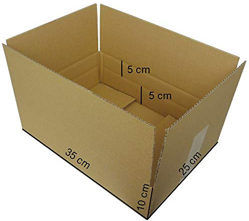 25 Stück Faltkartons Versandkartons optimiert für den DHL Päckchenversand S bis 2kg Aussenmaß: 350x250x100 mm