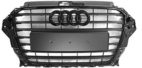 Audi 8V3853651CKA Kühlergrill Black Edition Frontgrill Tuning Design Grill Blackline, schwarz matt, für A3 (8V, 2013-2016)