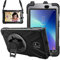 Gerutek Custodia per Samsung Galaxy Tab Active 2 8,0 Pollici 2019, T390/T395/T397 Custodia Protettiva Antiurto con Supporto Rotante 360 Gradi e Cinghia a Mano/Spalla Cover per Tab Active 2 8,0,Nero