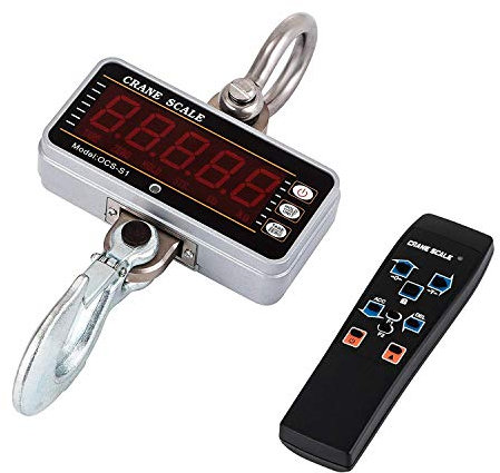 Techlifer Bilancia Elettronica Industriale 1000kg Bilancia Digitale con Gancio LCD Display Scala Gru con Telecomando
