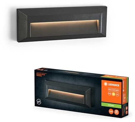 Ledvance ENDURA STYLE IVAN WALL Außenbeleuchtung, 1,9W, 85lm, Wandleuchte, dunkelgrau, IP65 Schutzklasse, 3.000K Farbtemperatur, warmweiße Lichtfarbe